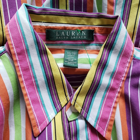 Ralph lauren button down colorful striped shirt size XS - Picture 11 of 13